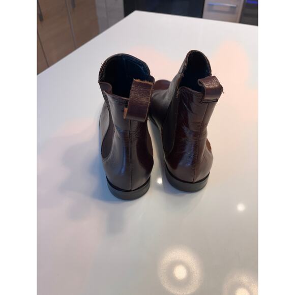 Zara Basic Collection Pointed Toe Chelsea Boots Brown Size 38 - Picture 6 of 11